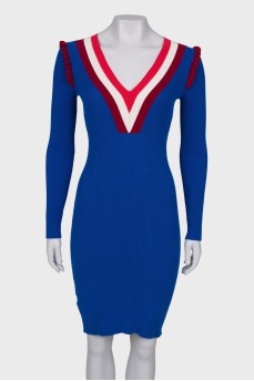 Blue V-neck dress