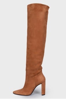 Suede high brown boots