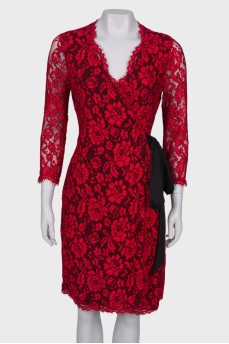 Lace red dress with tag