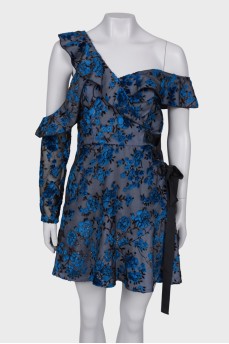 Printed dress with side ties