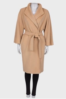 Beige wrap coat