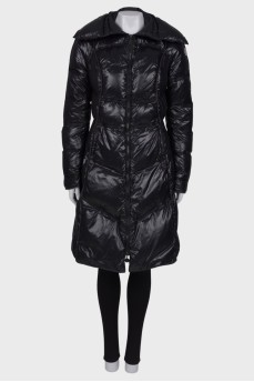 Black down jacket with high collar