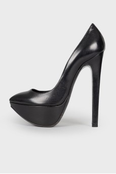 Leather high heels