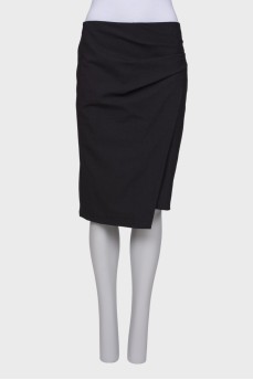 Gray draped skirt