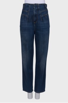 Navy blue high rise jeans