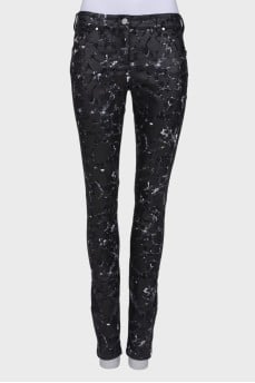 Combined printed trousers