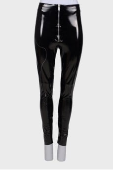 Patent print leggings