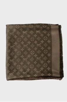 Green scarf with brand logo