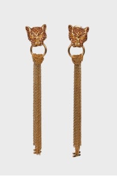 Golden set of earrings and necklace