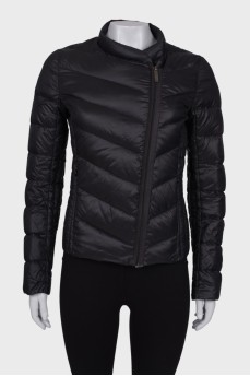 Black jacket with asymmetric closure