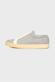 Men's gray textile sneakers