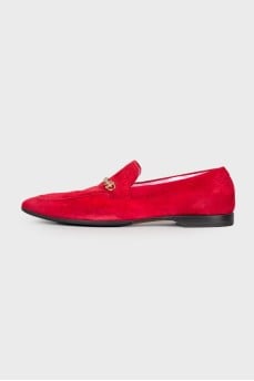 Men's red suede shoes