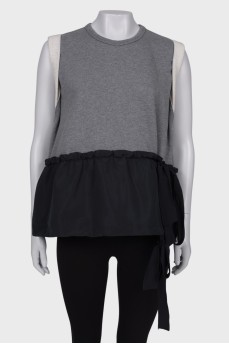 Sleeveless combo hoodie