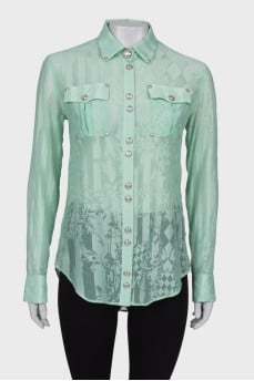 Sheer patterned shirt