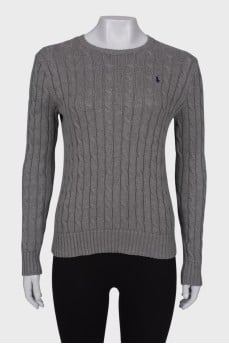 Knitted gray sweater