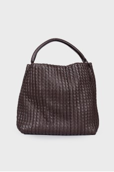 Коричнева сумка Nappa Intrecciato Frame Tote Colonial