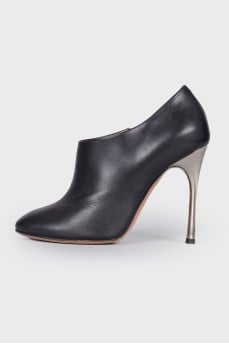 Silver heel ankle boots