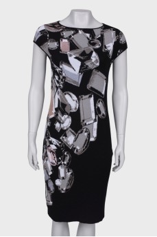Black print dress