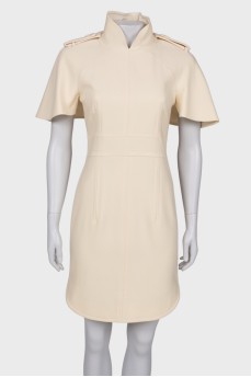 White dress with cape sleeves