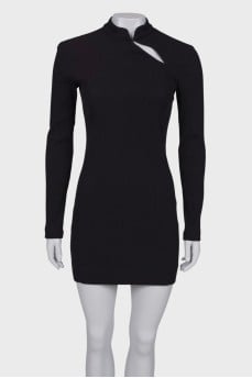 Black dress with a slit on chest