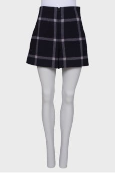 Navy check shorts