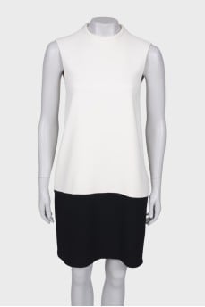 Black and white shift dress