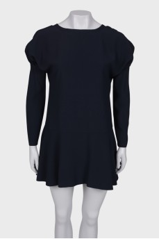 Navy blue puff sleeve dress