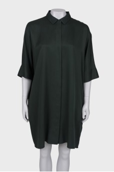 Dark green shirtdress
