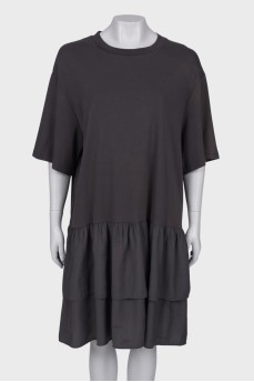 Gray dress with ruffles