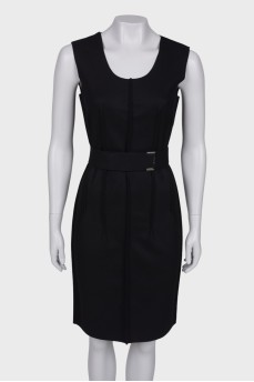 Wool dress with inside-out effect