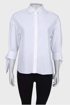 White shirt with tie cuffs
