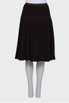 Wool pleated skirt