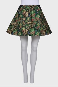 A-line embroidered skirt