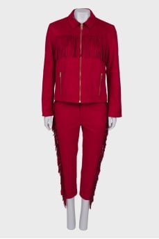 Red suit with fringes