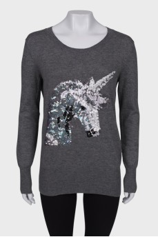 Gray jumper with appliquе