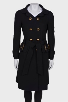 Black сoat double-breasted fit