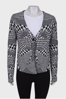 Houndstooth print cardigan