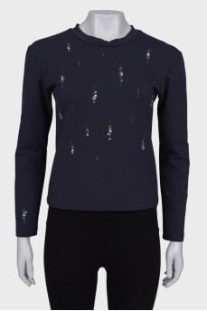 Jumper with beaded embroidery