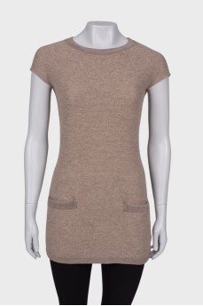 Wool tunic with front pockets