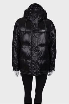 Jacket with a visor on the hood