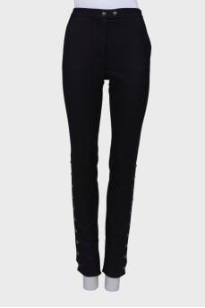 Press-stud wool trousers