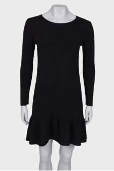 Wool dress with frill