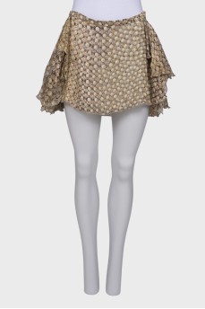 Silk skirt with ruffles on the sides