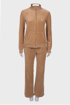 Corduroy beige suit