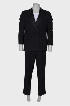 Men's double-breasted wool suit