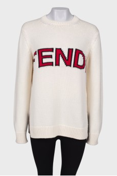 White pullover with logo