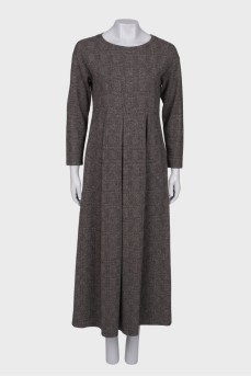 Glen weave maxi dress
