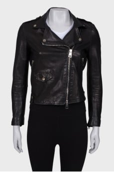 Black leather jacket