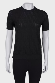 Black T-shirt with brand logo