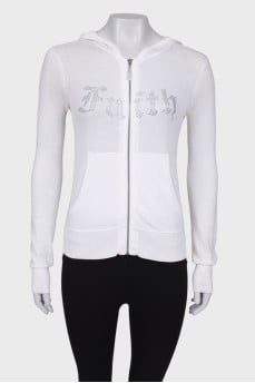 Zippered jumper with rhinestones